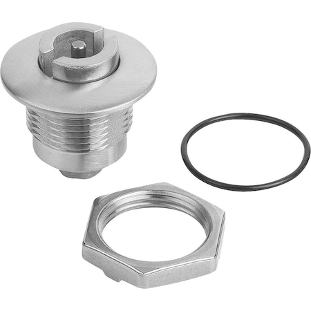 Kipp Quarter-Turn Lock Small Version, D=32, H=18, Stainless Steel 1.4404, Comp:Stainless Steel K1339.4318